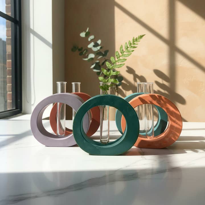 Propagation Station Modern Bud Vase | cement home decor for wholesale by Left Corner Goods