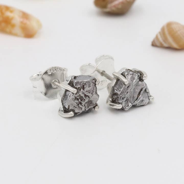 Jay Jools - Wholesale Stud/Post Earrings - Meteorite Stud Earrings: 925 Silver Unique Space Jewelry3