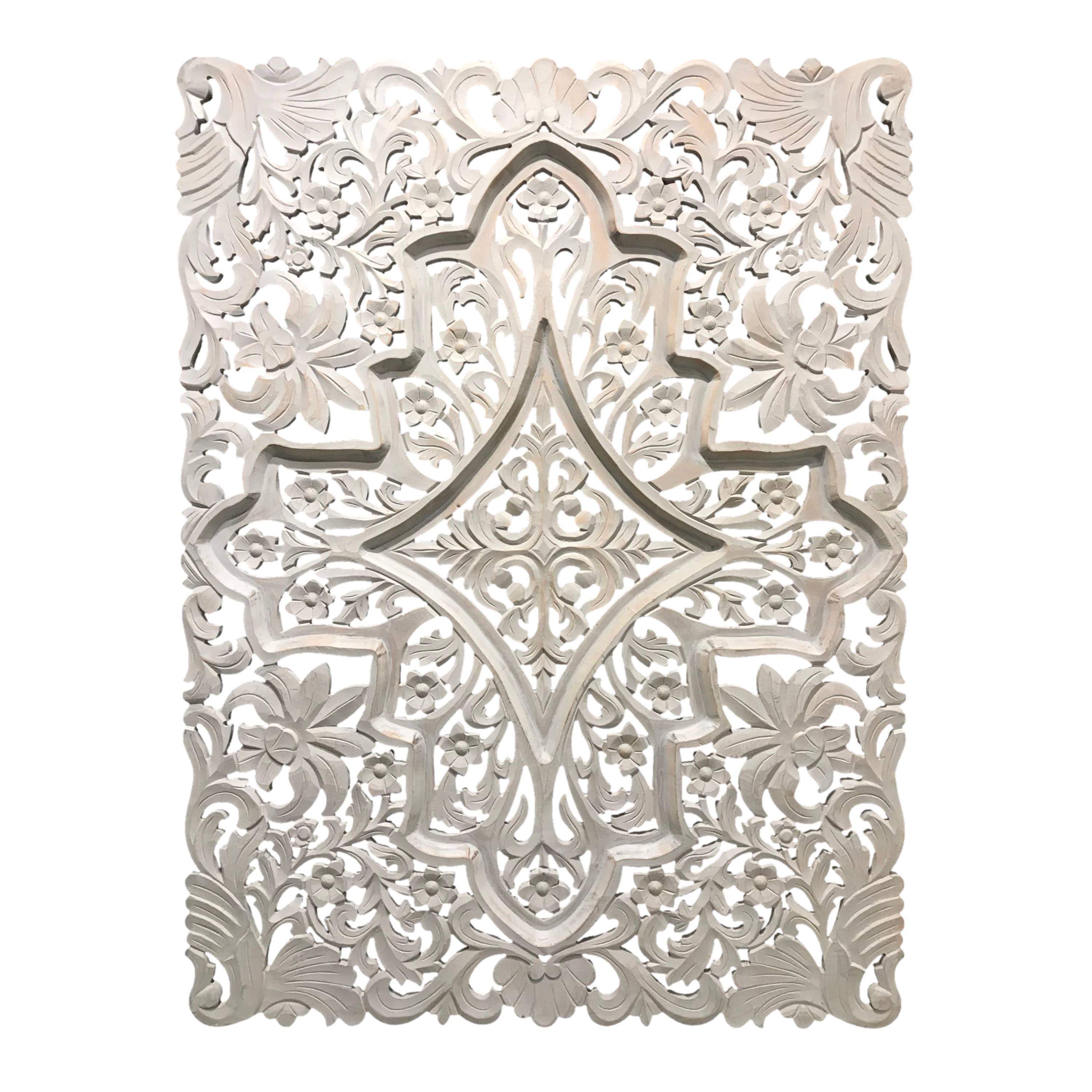 Wilco Home - Venta al por mayor Papel pintado 3D - Placa de pared tallada en 3D de Costa de Marfil, tallada a mano, de la India5