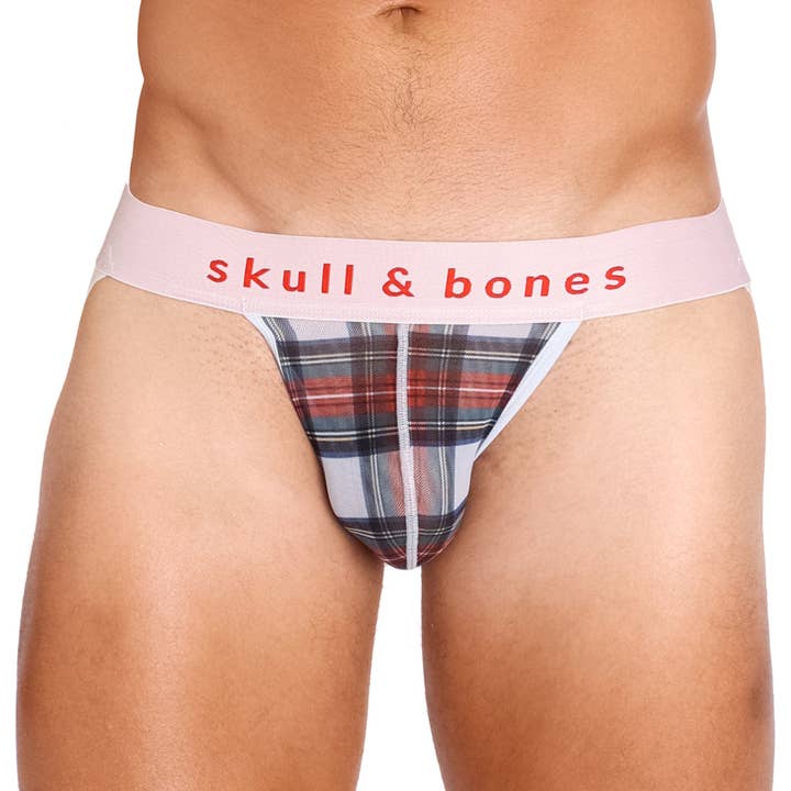 Tartan Sheer Mesh White Jock for wholesale by Skull & Bones