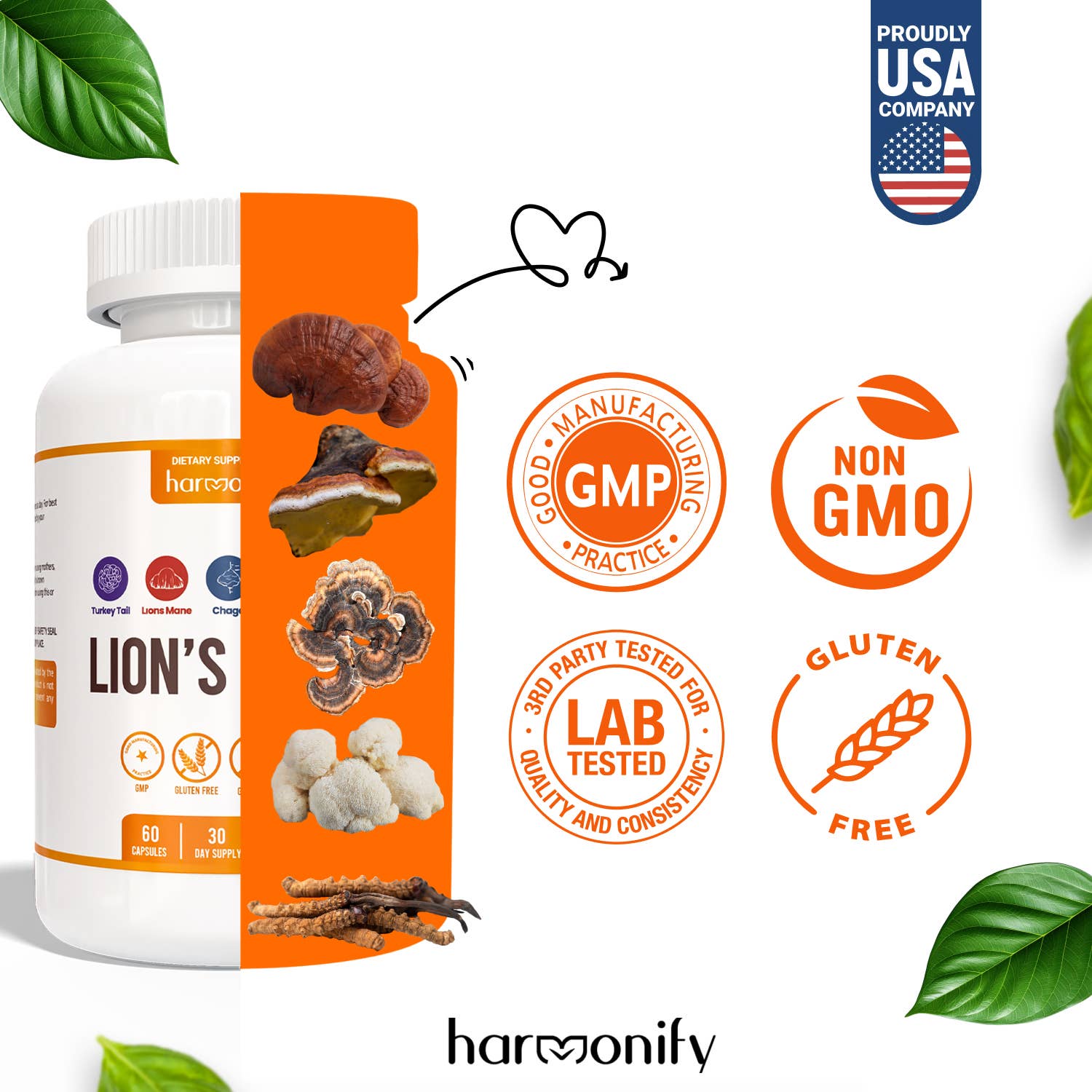 HARMONIFY - Wholesale Oral Supplement/Vitamin - HARMONIFY Lion’s Mane Mushroom Complex – 21 Mushroom Blend1