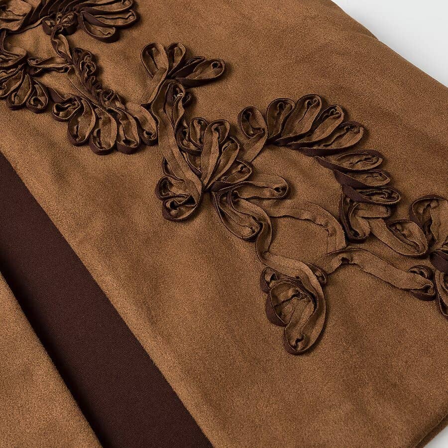 Rosa Clothing - Wholesale Outerwear Vest - Women's - Boho Suede Embroidered Vest Gilets5