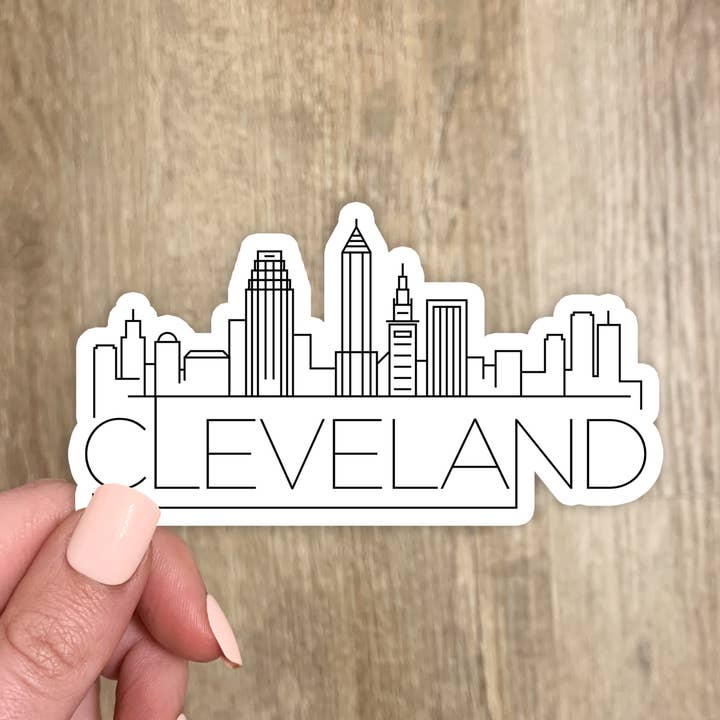 Autocollant Cleveland Skyline (20 couleurs au choix) pour la vente par The State Stickers