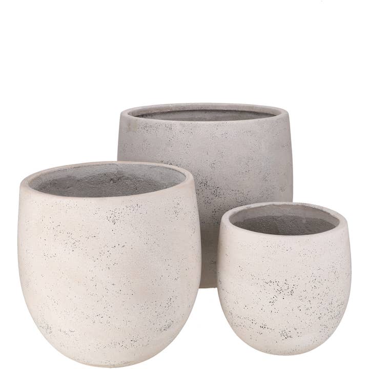 Conjunto de 3 Vasos Marlene, D44/34/26 cm, Creme por atacado de Vosteen