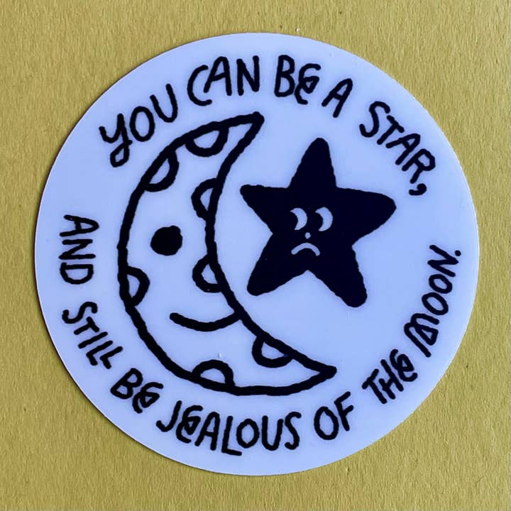 Glow-in-the-dark Jealous Star Sticker for wholesale by Sturgill Studio