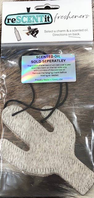 reSCENTit ~ Red Dirt Leather - Wholesale Car Freshener - Unisex - 2P-HAIR ON HIDE reSCENTable CHARMS  5