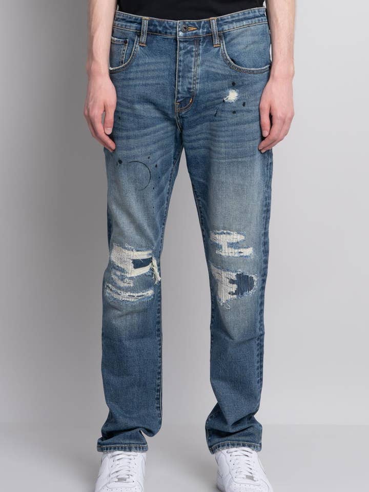 THUNDERS - Vintage Blue Repair for wholesale by Neon Denim Brand