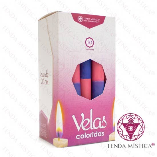 Tenda Mística - Wholesale Tapered Candle/Candlestick - Candles 20Cm Pink & Blue0