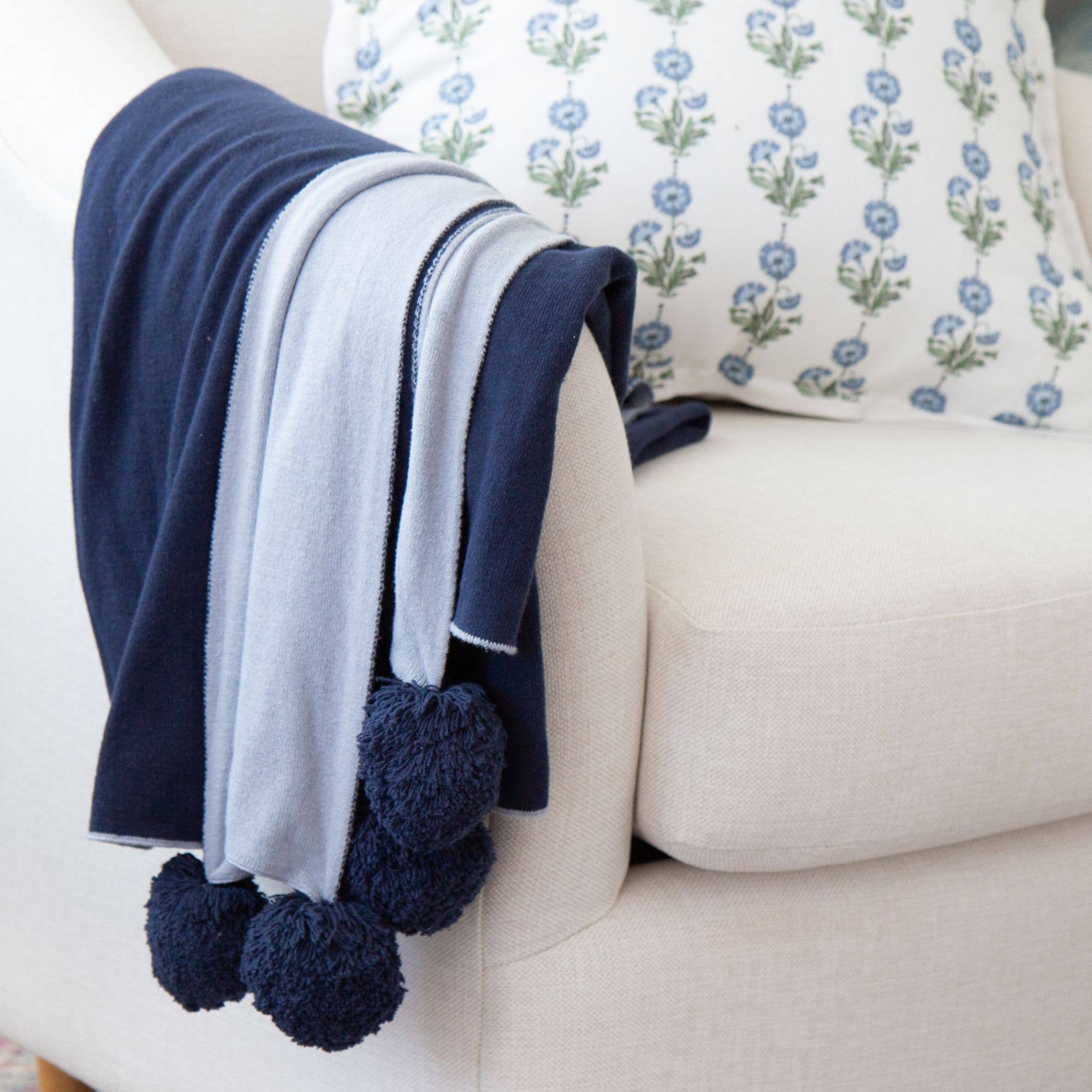 Tajik  Home  LLC - Wholesale Throw Blanket - Dakota Pom Pom Knit Throw Blanket – Double-Sided, Soft 3