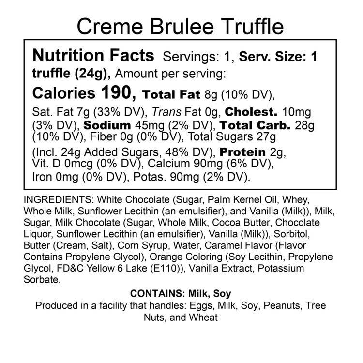 Maggie Lyon Chocolatiers - Wholesale Chocolate Covered Sweets - Creme Brulee Truffles   / 2.6lb. Case2