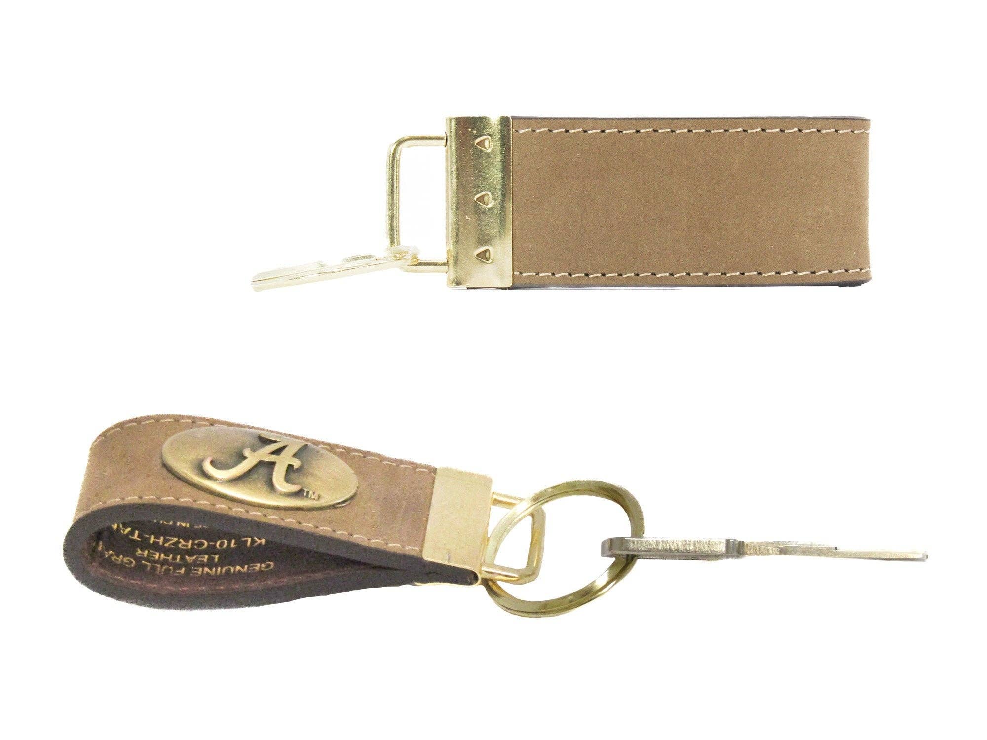Zep-Pro - Wholesale Keychain - Unisex - Leather Loop Key Fob. Crazyhorse Full Grain Leather With Antique Brass Logo. Bass, Dog, Deer, Mallard2