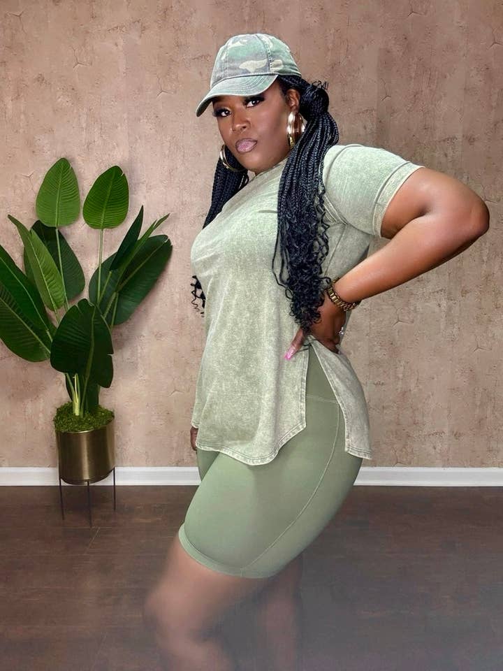 Ash Olive ACID WASHED BIKER SET (Ash Olive) for wholesale on Faire