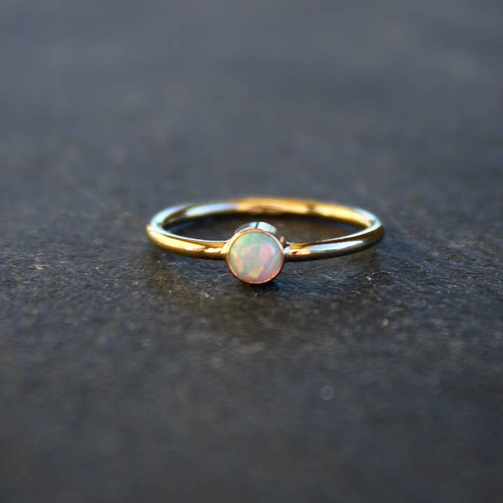 Vivian Grace Jewelry - Wholesale Band/Stacked Ring - Bello Opal Stacking Ring - 14k Gold Filled