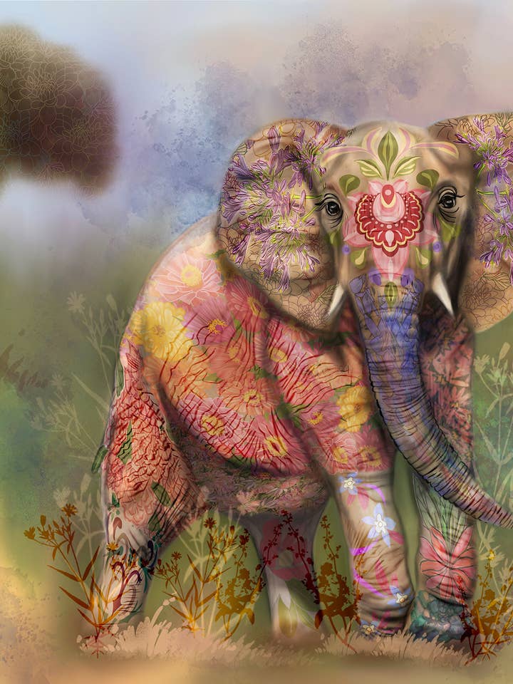 Endangered Elephant Fine Art Print - Giclee Reproduction for wholesale by Starlene Designs
