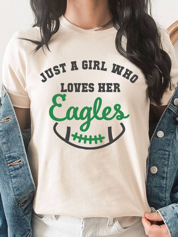 Kissed Apparel - Wholesale Screen Printed T-Shirt - Women's - Just A Girl Who Loves Her Eagles Graphic Tee2