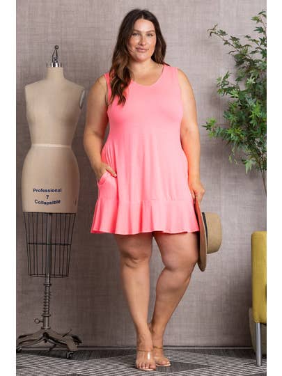 Rosa NEONROSA TANK PLUS STORLEK MIDI KLÄNNING-SD1069SX för wholesale på Faire
