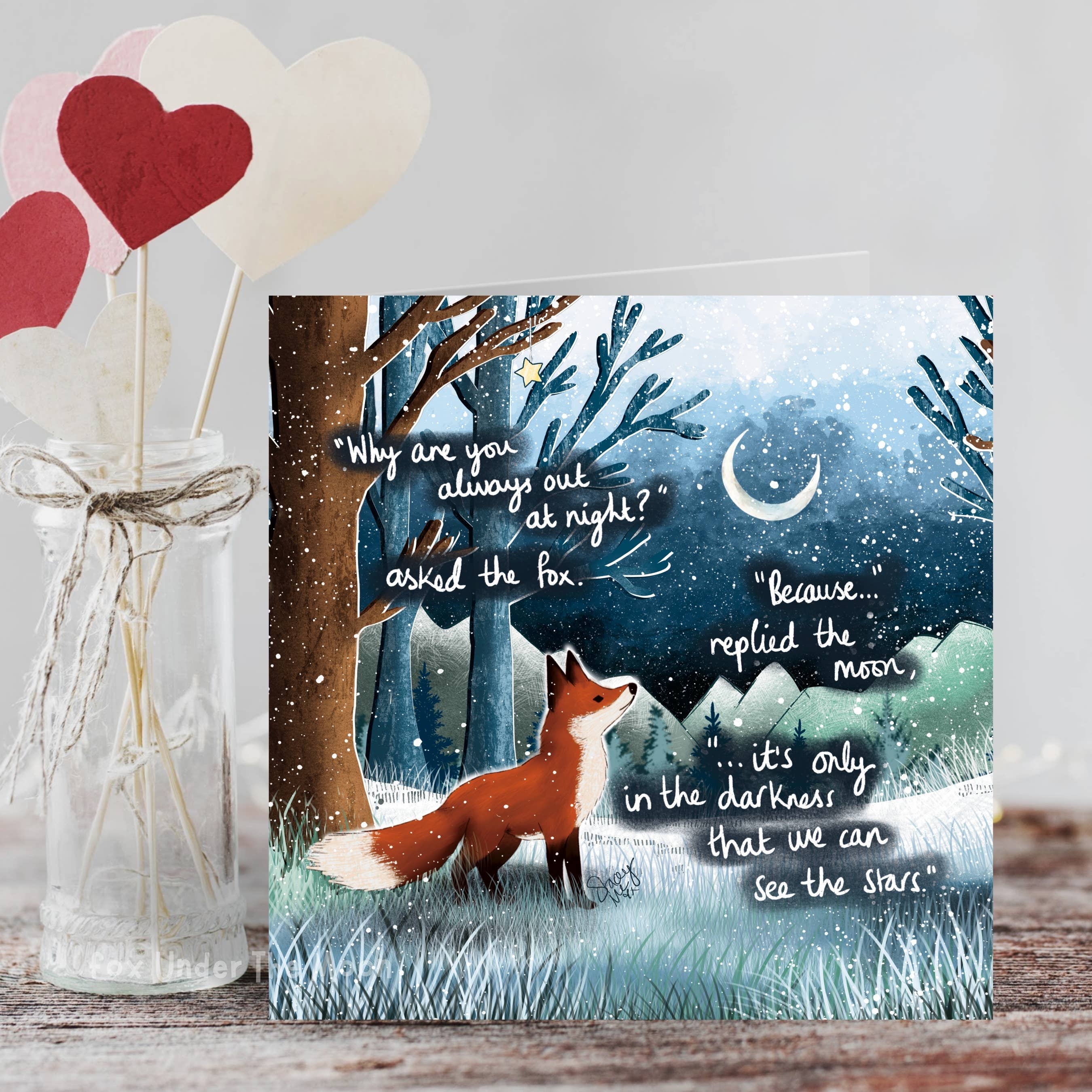 Fox Under The Moon - Wholesale Everyday Greeting Card - 'Out At Night' - Greeting Card From Fox Under The Moon1