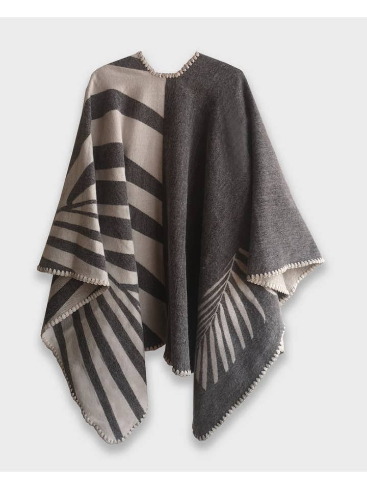 ACHACHAY - Wholesale Poncho - Women's - Palm Tree Reversible Shawl