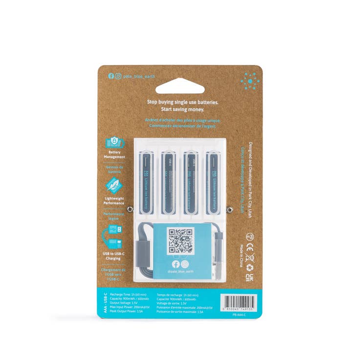 Paleblue - Wholesale Portable Charger - AAA USB-C Rechargeable Batteries2
