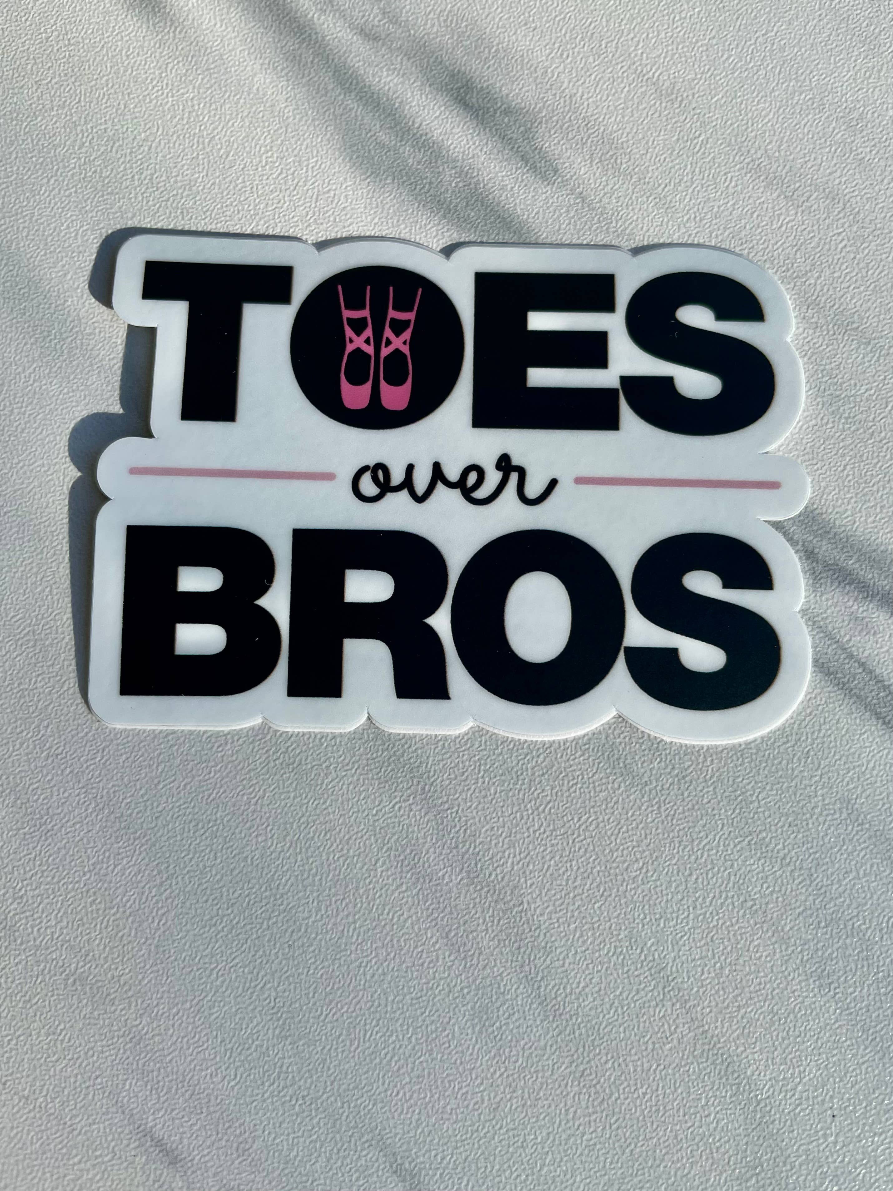 Denali & Co. - Wholesale Sticker - Toes Over Bros Dance Sticker, 3" x 2.2"