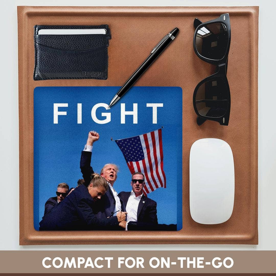 3dRose - Wholesale Mousepad/Trackpad - 3dRose, Image of Trump Assassination with the text of Fight, Mouse Pad3