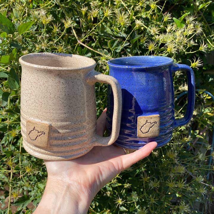 West Virginia State Mug for wholesale by Fatty Frog Pots Handmade Pottery