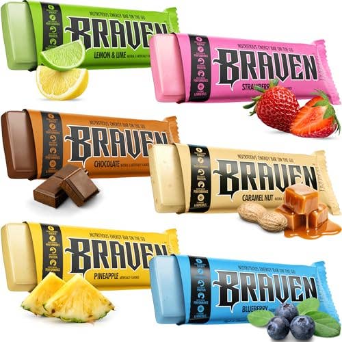 Braven Bar Variety Pack Energy Bars (1.59 oz, Pack of 10) – Energy Chews with 5g Protein – On-the-Go Snacks for Running, Hiking, and Sports - Gluten Free Snacks for Sustained Boost for wholesale by Braven Bar