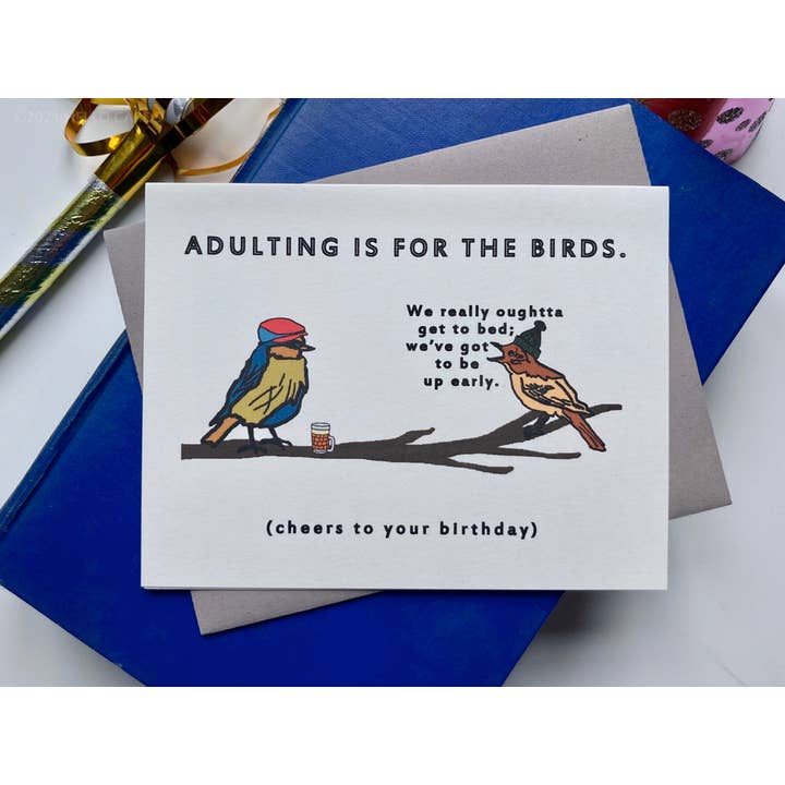HEI LO CARDS – wholesale Birthday card – "Adulting Is For the Birds" Birthday Card3