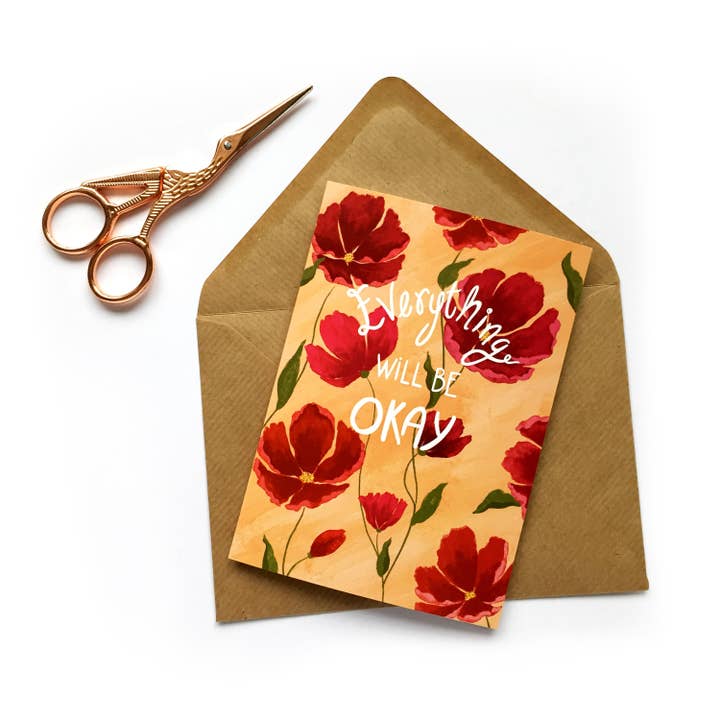 Allt kommer att vara ok hälsningskort för wholesale av ZoeLathamDesigns