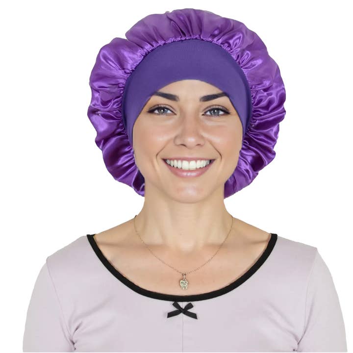 AK Brand - Wholesale Sleep cap / bonnet – women's - Satin Sleep Bonnet Wide Band Hair Protection Curly Hair27