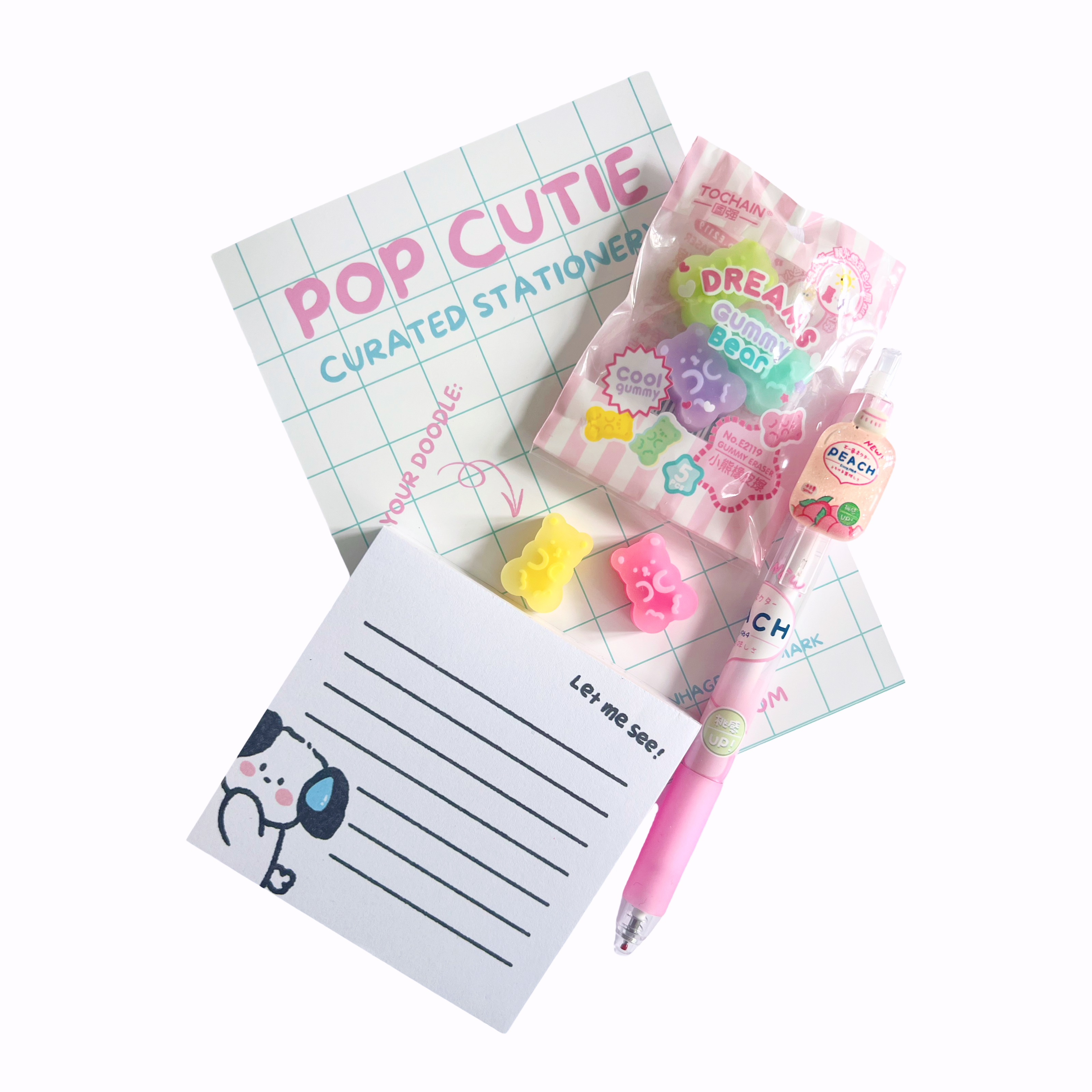 Pop Cutie Accessories & Gifts - Europe - Wholesale School Supplies - Kids - Pop Cutie Kawaii Dog Stationery Gift Set - Memo Pen Eraser4
