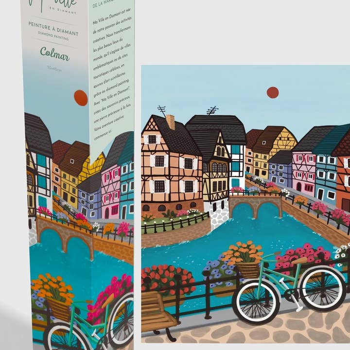 Colmar et ses maisons en colombages - Peinture en Diamant pour la vente par Ma Ville en Diamant