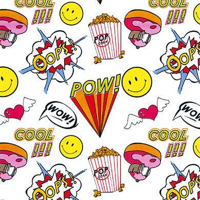 Papier Cadeau Pop Art – Explosif et Joyeux pour la vente par kadopapier.net