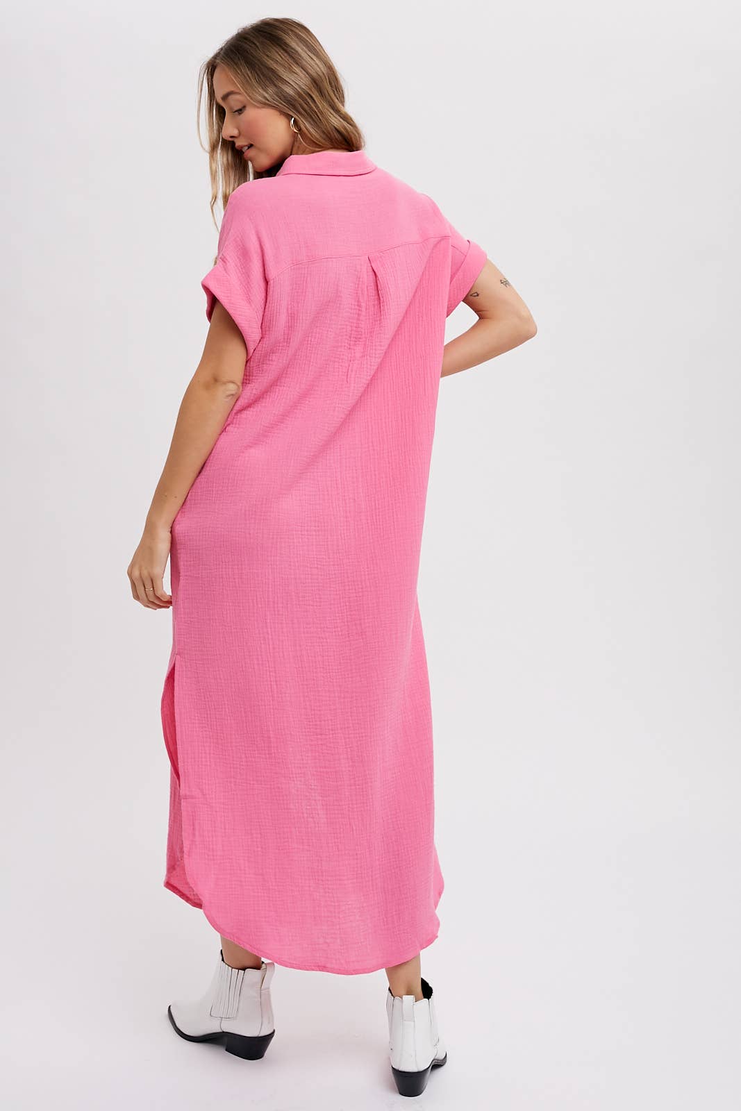 Bluivy - Wholesale Dress - Women's - BUTTON UP MAXI SHIRT DRESS WITH POCKET46