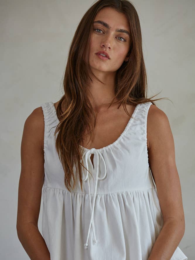 L8021 | Gewebt 100% Baumwolle Vorderseite Verstellbarer Kordelzug Gerafft De für den Großhandel von By Together