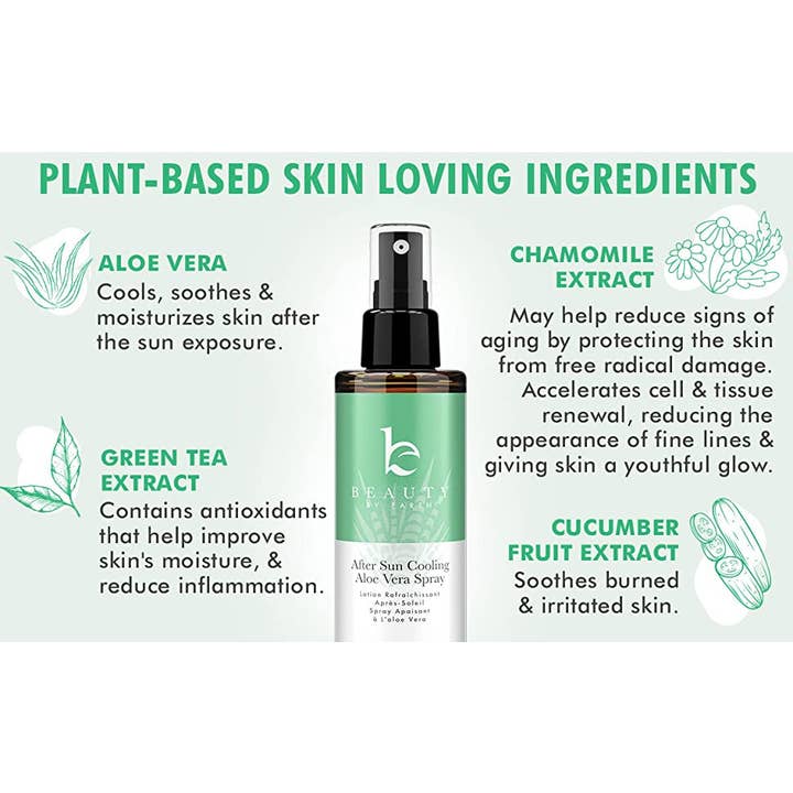Beauty By Earth - Vente Lotion après-soleil - Spray rafraîchissant après-soleil à l'aloe vera 8 oz4