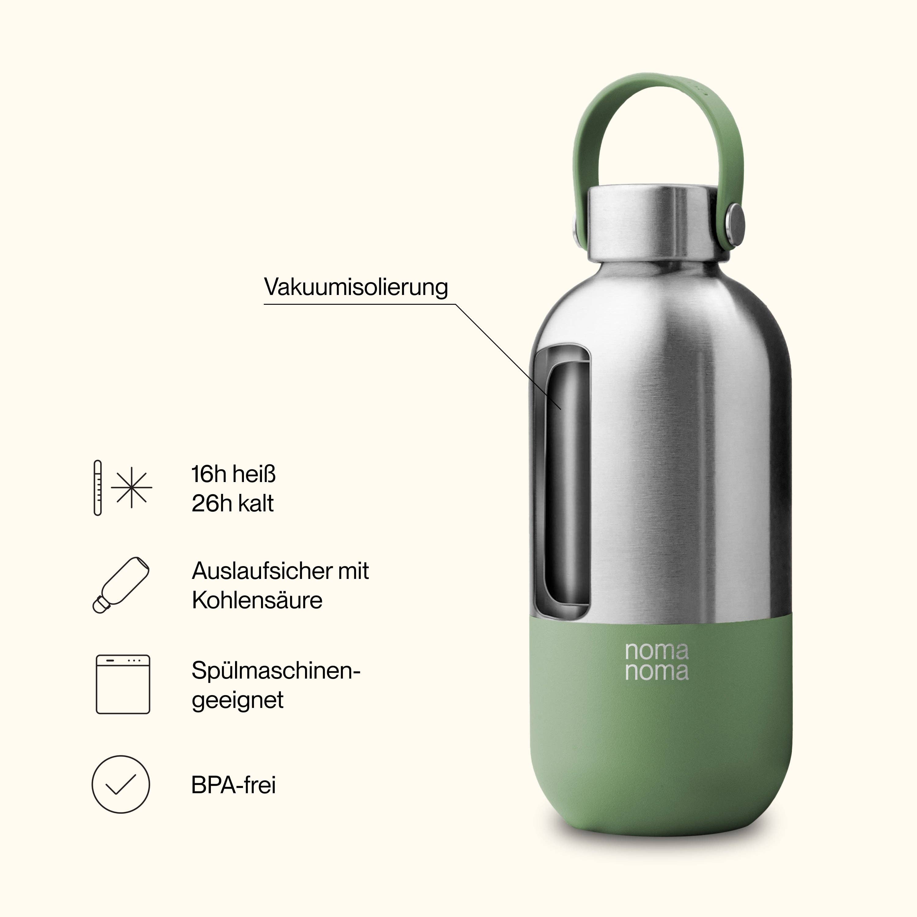 noma noma – Garrafa de água por atacado – Garrafa de Água Isolada de Aço Inoxidável 1000 ml Verde Smoothie1