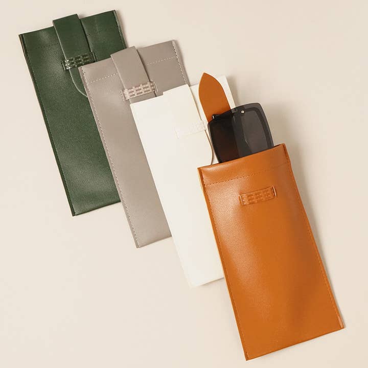 ASSORTED COLOR Fashion Faux Leather Sunglasses Pouch for wholesale on Faire1