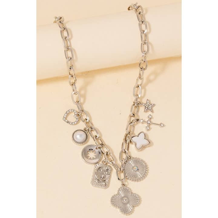 Anarchy Street - Wholesale Pendant/Charm Necklace - Multi Charms Chain Link Necklace