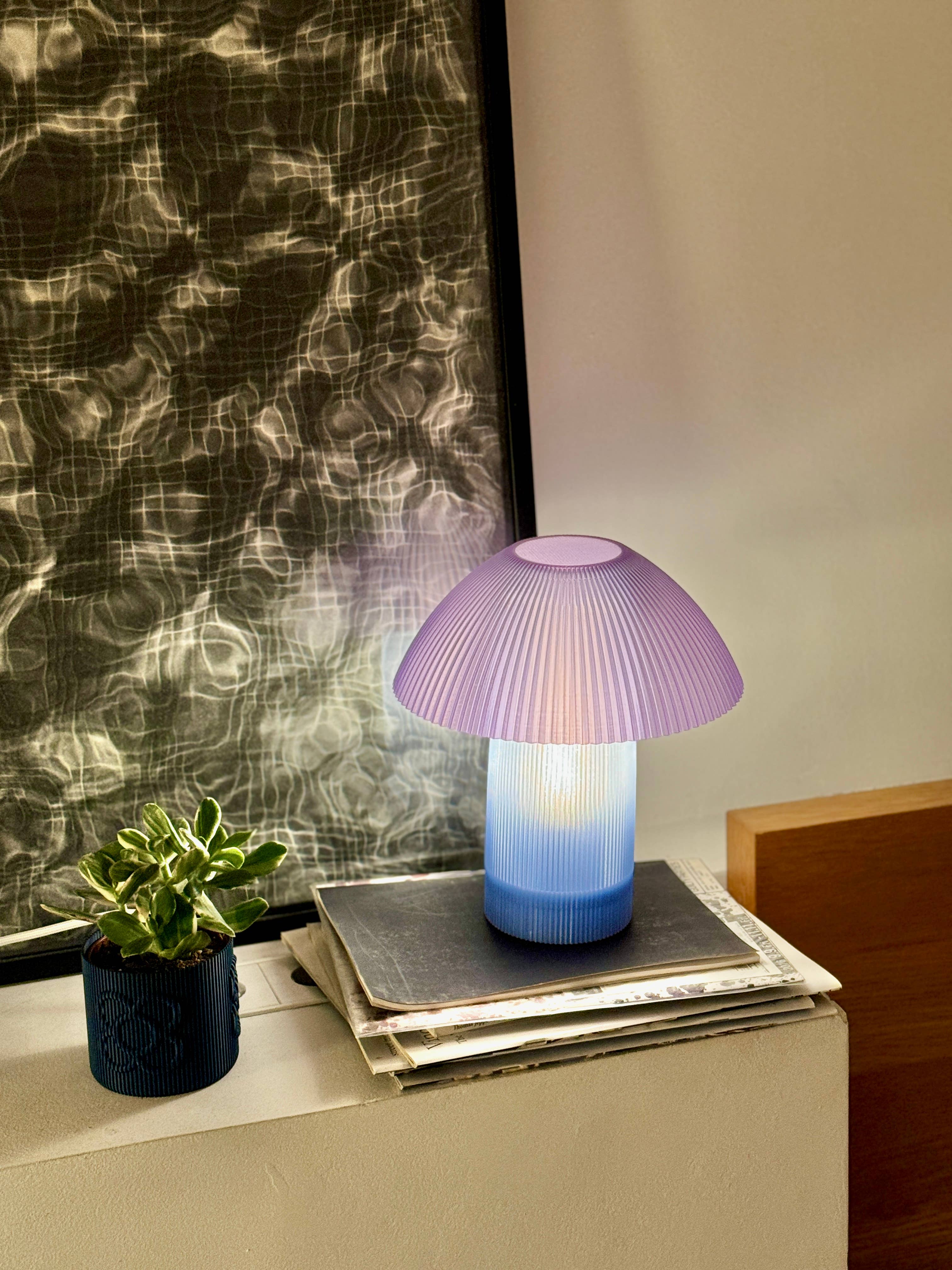Coast Fig - Vente Lampes d'appoint/de bureau - Lampe de table Champignon (Bleu et Violet)2