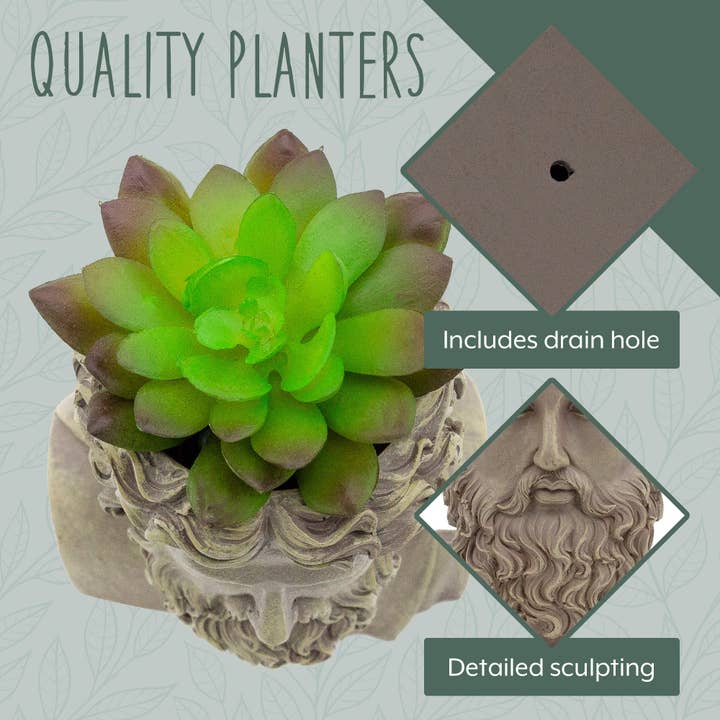 Kurated Korner – wholesale Plant pot – Esterno Greek God Zeus Planter Pot