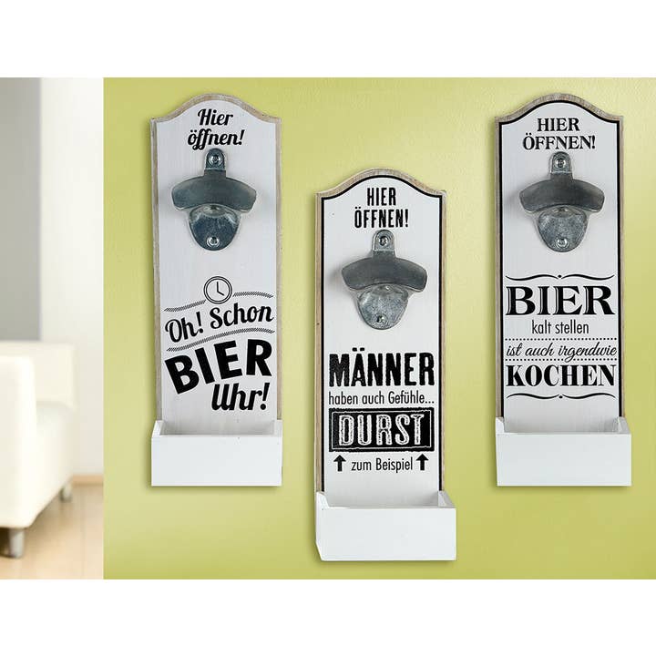 Gilde Handwerk Macrander GmbH & Co. KG - Wholesale Bottle/Wine Opener - MDF wall bottle opener VE 6 so