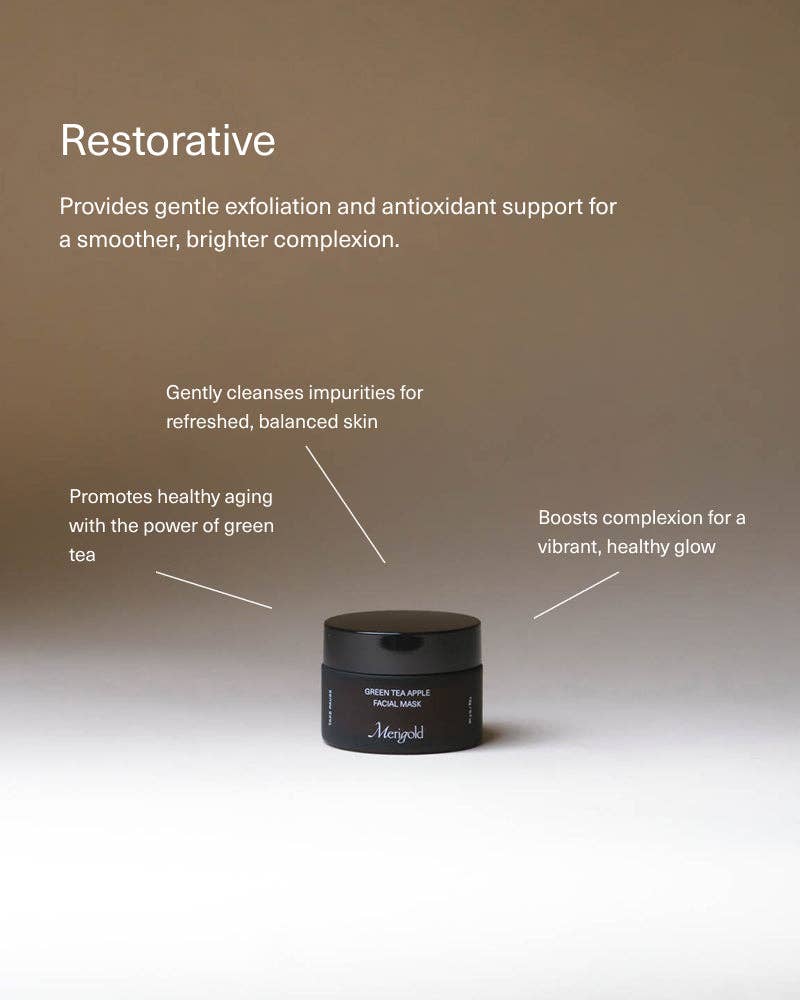 Merigold - Vente Masque pour le visage - Masque Pomme Thé Vert1