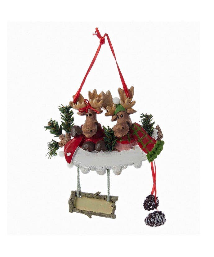 Kurt S. Adler, Inc. - Wholesale Ornament - 4.25" RESIN MOOSE FAMILY OF 2 ORNAMENT2