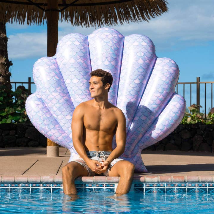 PoolCandy - Wholesale Inflatables - Mermaid Print Oyster Shell Pool Float PoolCandy