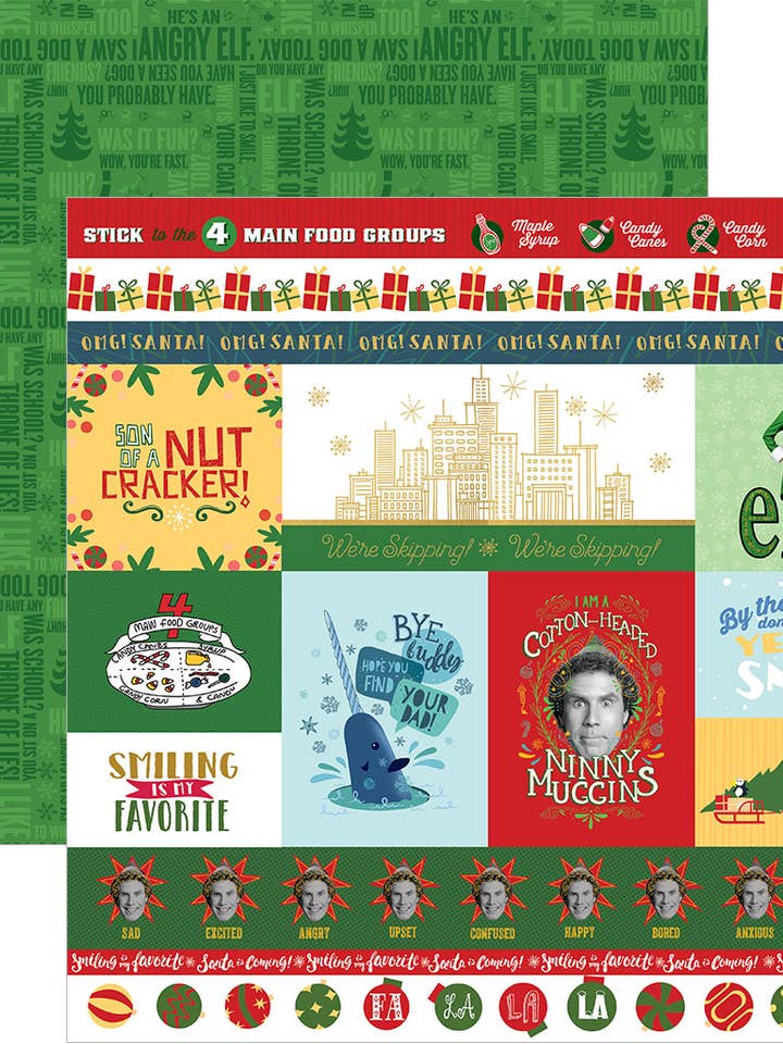 Scrapbook Paper - Elf - Tags & Borders for wholesale by Paper House Productions