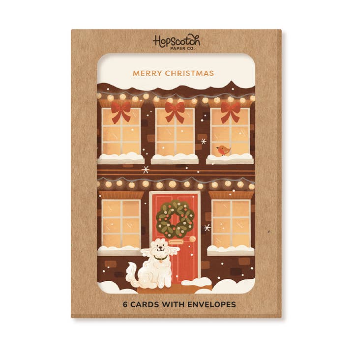 Hopscotch Paper Co. - Wholesale Christmas Card - Cozy Christmas House, Boxed Christmas Card Packs