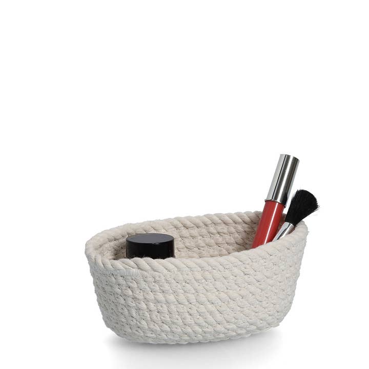 Storage basket set, 3-piece, cotton, white for wholesale on Faire6