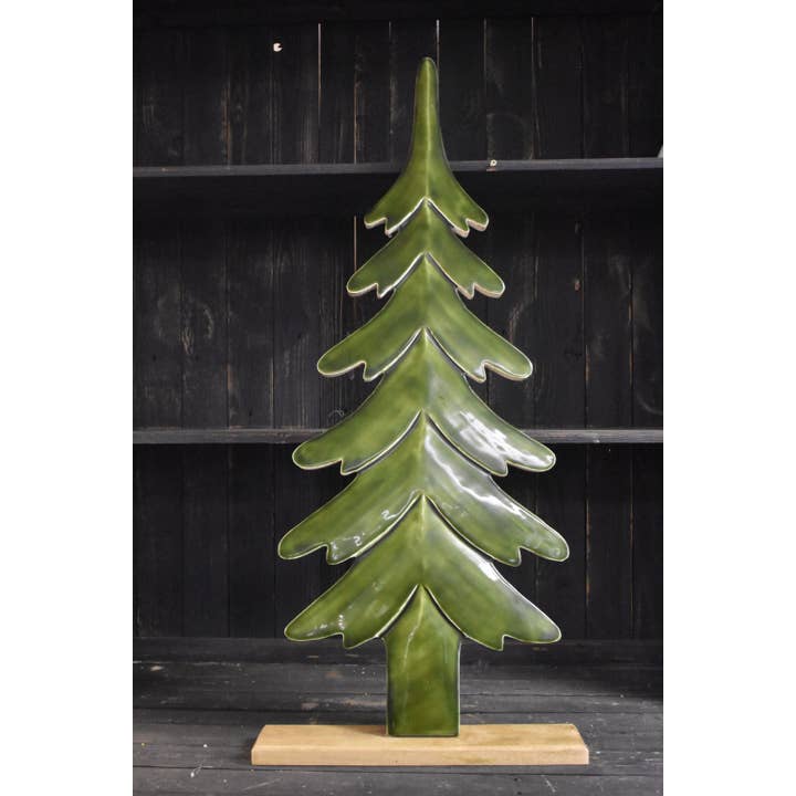 Wholesale Home Decor - Wholesale Christmas Decoration - Wooden Tree w/ Green Enamel 16x4x40in PALLET ORDERS ONLY1