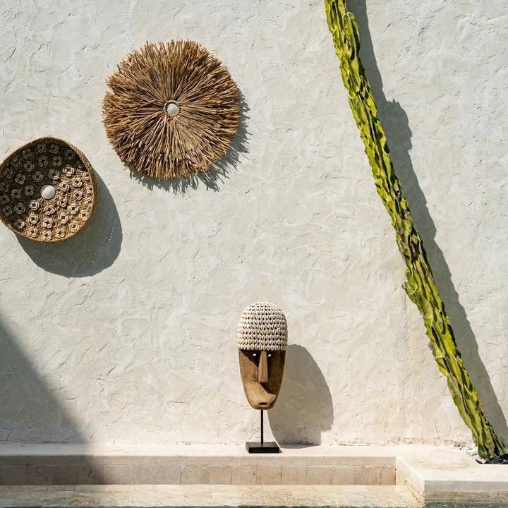 Bazar Bizar Living - Wholesale Decorative Tabletop Object - The Cowrie Mask on Stand - Medium1